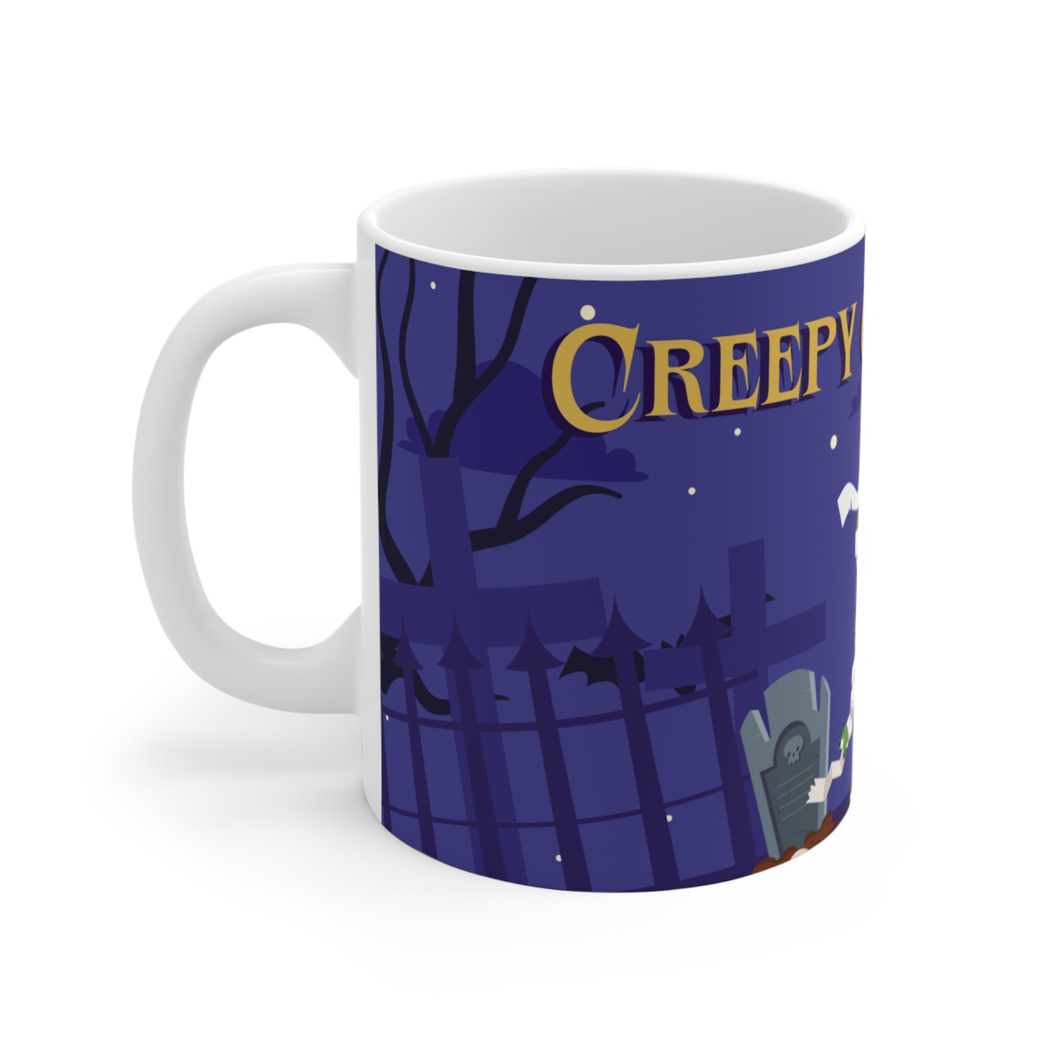 Creepy Graveyard with Halloween Mummy | Mug